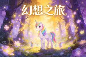 动漫《幻想之旅》海报：奇幻生物与魔法森林